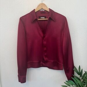 Reformation Satin Cropped Jacket